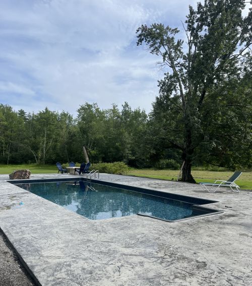 outdoor pool with trees