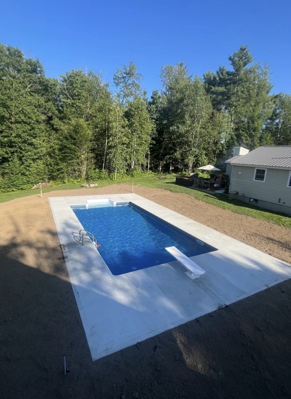 standard broom finish concrete pool
